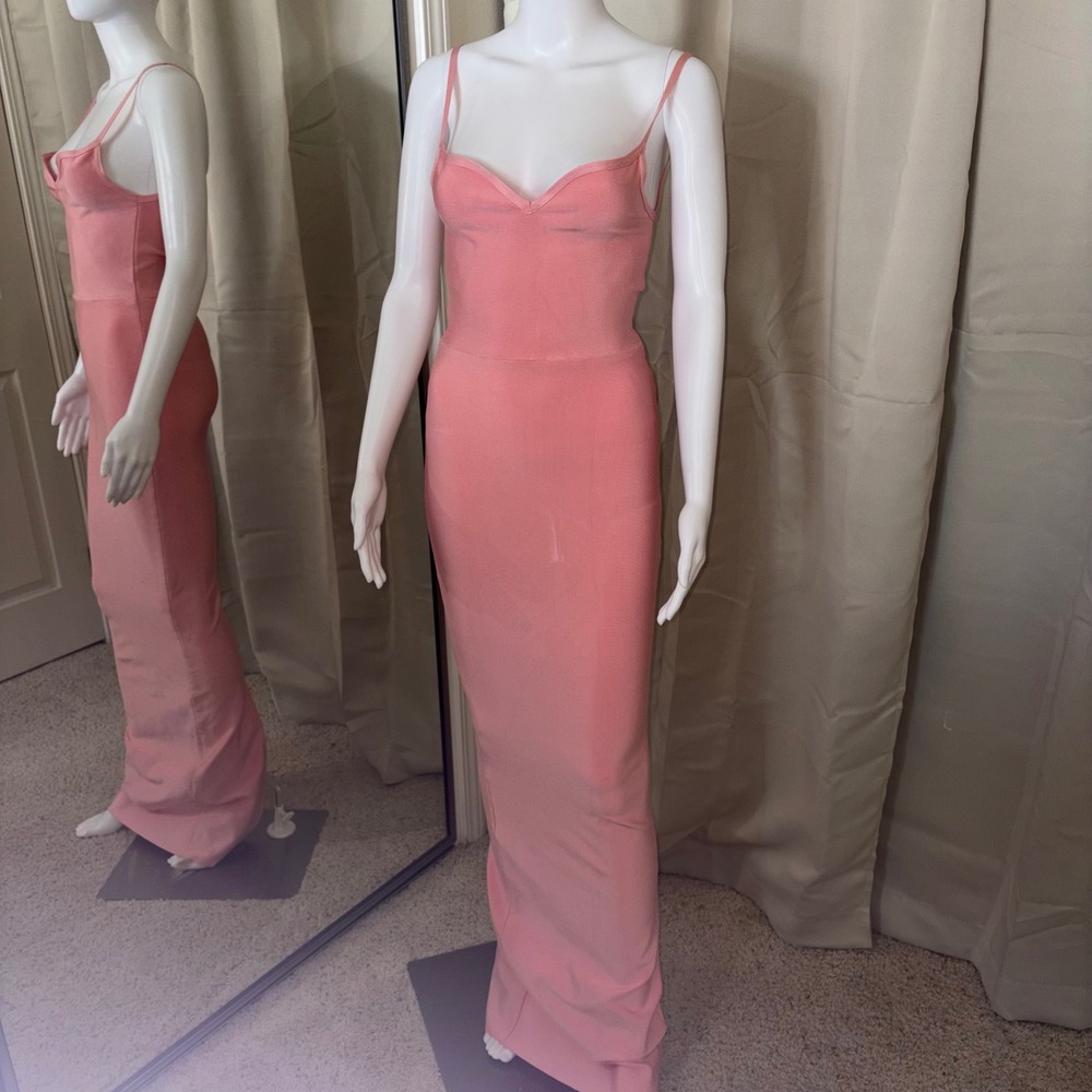 House of CB fifi London Pink Bandage Maxi Dress Sweetheart Neckline Small